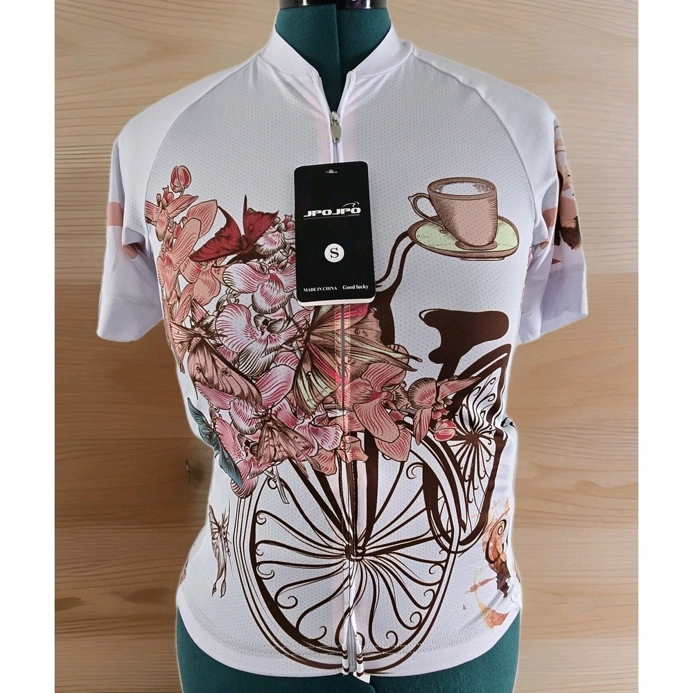 NEW Cycling Jersey Zip JPOJPO‎ Womens Small Bicycle Riding Short Sleeve